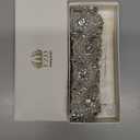 Wedding Rhinestone Trim Appliques by The Yard for Bridal Belt Sash or Wedding Dresses-Sliver-1 Piece(1.4 x 36 in) (FA-328)