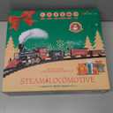 Shemira Christmas Train Set, Train Toys for Boys Girls,Toy Train with Light Smoke and Sound, Steam Train Set for Around Christmas Tree, Toys Gifts for 3 4 5 6 7 8+ Year Old Kids (Black)