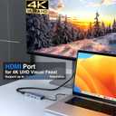 USB C Hub, 6 in 1 Multi-Port Dock, 4K HDMI, 100W Power Delivery, 3 x USB 3.0, SD/TF Card Reader for Notebooks and Smart Devices, Works with USB C Laptops Dell/HP/Surface and More