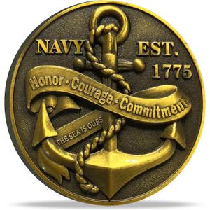 USA-Navy Core Value Sailor's Creed Challenge Coin (Single Coin)