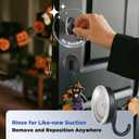 OUTXE Suction Cup Wreath Hanger, Upgraded Reef Hook for Front Door/Glass Window/Over Door, Christmas/Thanksgiving/Halloween/July 4th/Easter/Valentine/Spring/Summer/Fall (Black, 2-Pack)