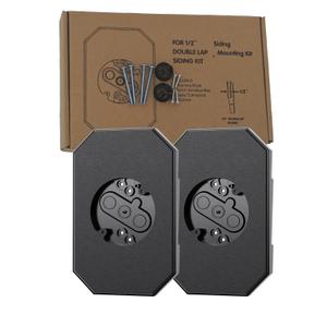 8141DBL Mounting Blocks for Exterior LightsTow Black Siding Mounting Block with Built-in Electrical Box,Siding Mounting Plate for 1/2 Inch Lap Double and 4 Inch Siding