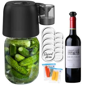 Wothfav 3 IN 1 Electric Mason Jar Vacuum Sealer Kit, Automatic Vacuum Sealer for Jars, Compatible With Food Storage, Vacuum Bags Seal, Wine Bottles, Birthday Gifts for Women, Gifts for Mom, Grandma