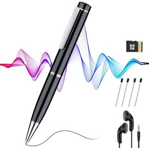 Digital Voice Recorder with Playback 64GB: Voice Activated Recording Device for Lectures | Meetings | Interviews - Portable Tape Recorder Support TF Expansion