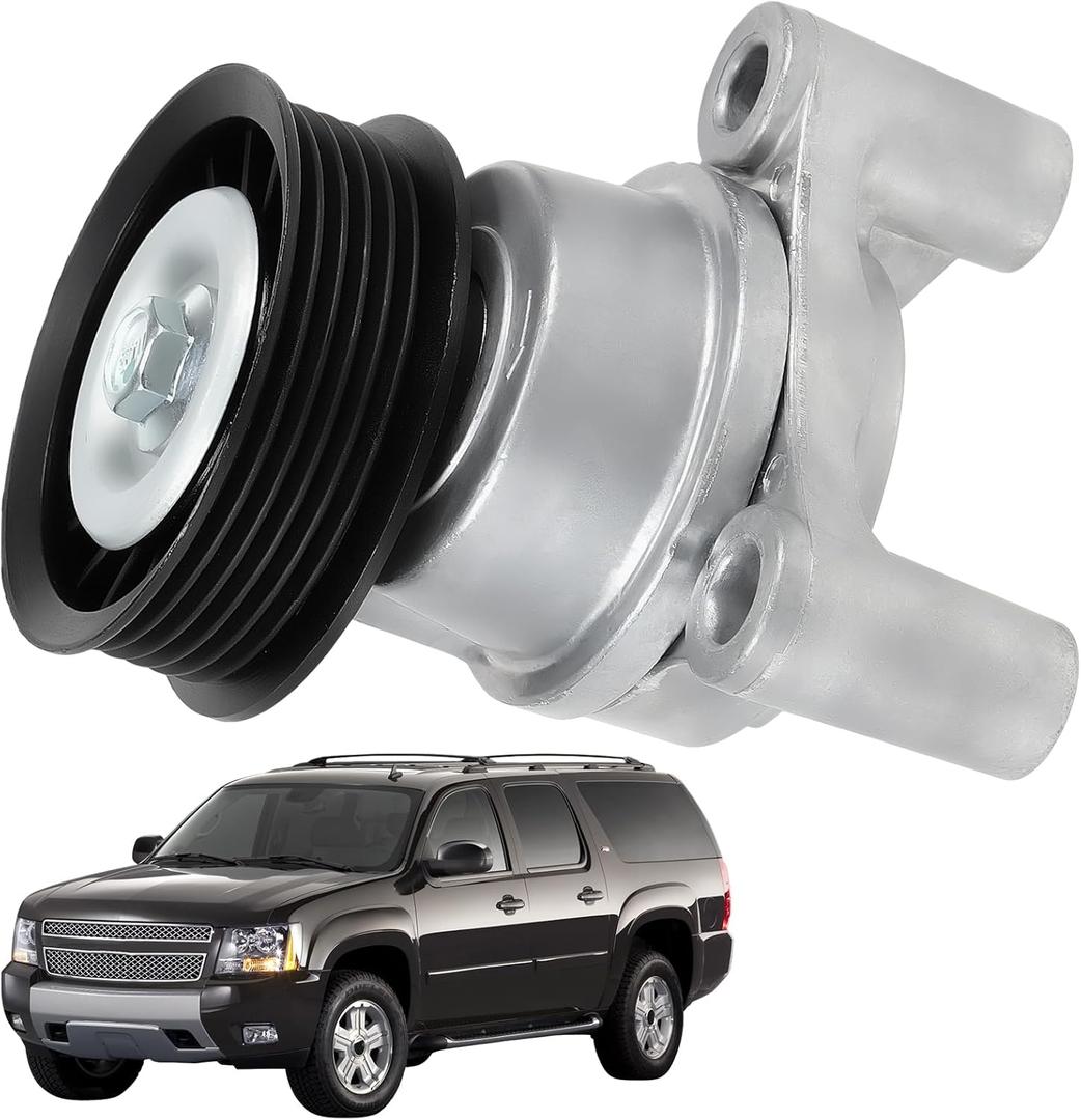 39083 Belt Tensioner Assembly with Pulley Fit for Silverado 1500 09-13, Fit for GMC Sierra 1500/2500 HD 10-13, Fit for Cadillac Escalade 09-14, Fit for Hummer H2 09, V8 6.2L/6.0L/5.3L/4.8L