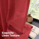 YoungsTex Red Linen Curtains 84 Inches Long for Living Room, Light Filtering Drapes with Grommet Semi Sheer Privacy for Bedroom Dining Room, 2 Panels, 52 X 84 Inch (Sliver-red Color)