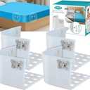 Bed Sheet Holder Lock,Fitted Sheet Straps Holders Keep Sheets Firm&Tight in Place,Mattress Straps Bed Sheet Clips Corner Holders Sheets Stay Fasteners Organizer-4Pack (Clear)