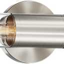 Bathroom Vanity Light Fixture, 2-Light Brushed Nickel Wall Sconce Lighting Fixture with Clear Glass, Indoor E26 Stocket Silver Wall Lamp for Mirror Living Room Hallway(Bulb Not Included) (1 Count (Pack of 1))