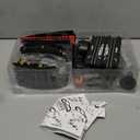 2-in-1 Slot Car Race Track Set with 4 High-Speed Cars, Electric Track, Dual Racing Game with 2 Controllers, Circular Overpass Design Featuring Flash Tracks. Toy Gift for Boys Kids Ages 4-6 6-8 8-12