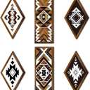 Tatuo 6 Pcs Farmhouse Southwest Home Wall Decor Frame Wall Hanging Boho Modern Abstract Art Prints Wooden Decorations for Bedroom Bathroom Apartment Mexican Decor(Rhombus, Rectangle)