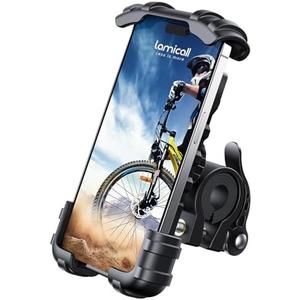 Lamicall Bike Phone Holder, Motorcycle Mount - Motorcycle Phone Holder, Handlebar Cell Phone Clamp, Scooter Phone Clip for iPhone 16 Pro Max/Plus, 15 Pro Max, S10, S20, More 4.7" to 6.8" Smartphones