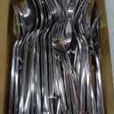 Alata Cube 20-Piece Forged Stainless Steel Flatware Set Cutlery Set,Silverware Set Service for 4,Mirror Finish,Dishwasher Safe