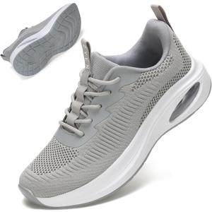 ZYEN Wide Toe Box Shoes Women Air Cushion Road Running Shoes Extra Wide Width Breathable Sneakers Arch Support Tennis Lightweight Gym Athletic Walking Sneakers 8811 Grey, 36