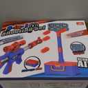 2 IN 1 Shooting Game Toys For 5 6 7 8 Year Old Kids, Moving Standing Shooting Target & 2 PCS Foam Ball Popper Air Toy Guns, 24 Foam Balls, 2 Player Boy Toys For Boy Kids, Gifts for Boys and Girls