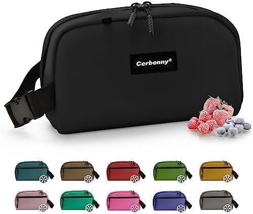 CERBONNY Small Cooler Bag Freezable Lunch for Work School Travel,Leak-proof Bag,Small Insulated For Kids/Adults,Freezer Bags,Freezable Snack Bag,Mini Fit Yogurt Black