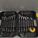 GRENPRO 23PCS Flex-Head Ratcheting Wrench Set, Combination Ratchet Wrenches Set Metric and Standard & SAE with Organizer Box, 6-18mm & 1/4" to 3/4" with Color Ring, CRV Socket Mechanic Tools Sets