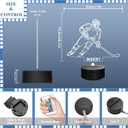 Lampeez Ice Hockey Player 3D Night Lights for Kids LED 16 Colors Remote Control Changing Touch Dimmable Table Desk Lamp Birthday Xmas Gifts Home Decor for Sports Hockey Fan