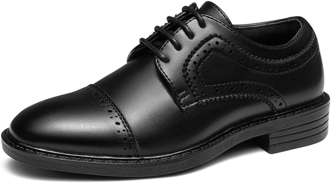 GINNI Boys Dress Shoes Formal Oxfords Wedding Church Uniform Shoes for Toddler/Little/Big Kid, US 7