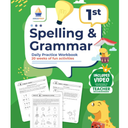 1st Grade Spelling and Grammar Daily Practice Workbook: 20 Weeks of Fun Activities | Video Explanations | Homeschooling & Classroom Resource