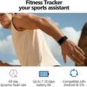 Fitness Tracker with Heart Rate, Sleep Monitor, 100+Sports Modes Smart Watches for Men Women, IP68 Waterproof, Activity & Step Tracker Watch for Android/iOS Phones (Silver), 45*26.45*11.2mm