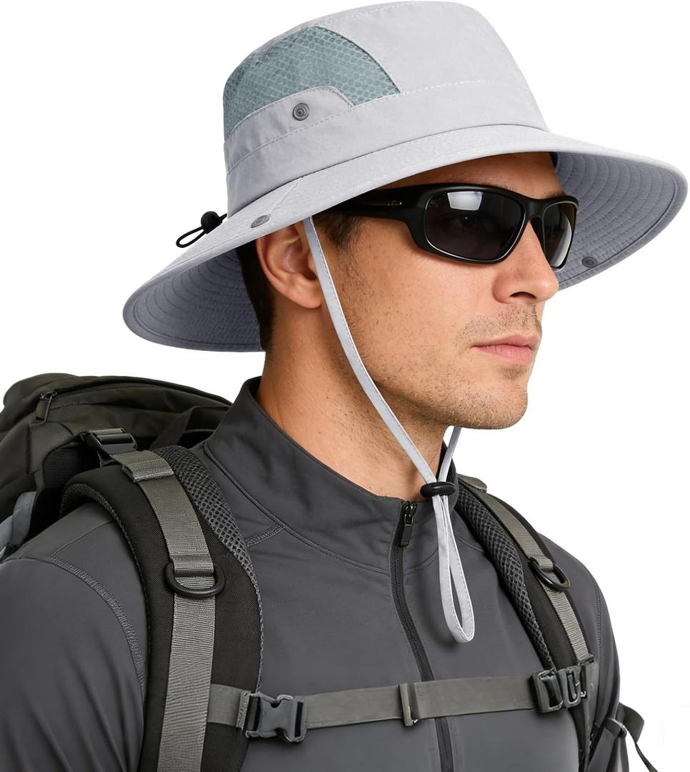 Sun Hat for Men Women UV Protection Wide Brim Fishing Hats Breathable UPF 50+ Boonie Bucket Hats Beach Safari Hiking Garden