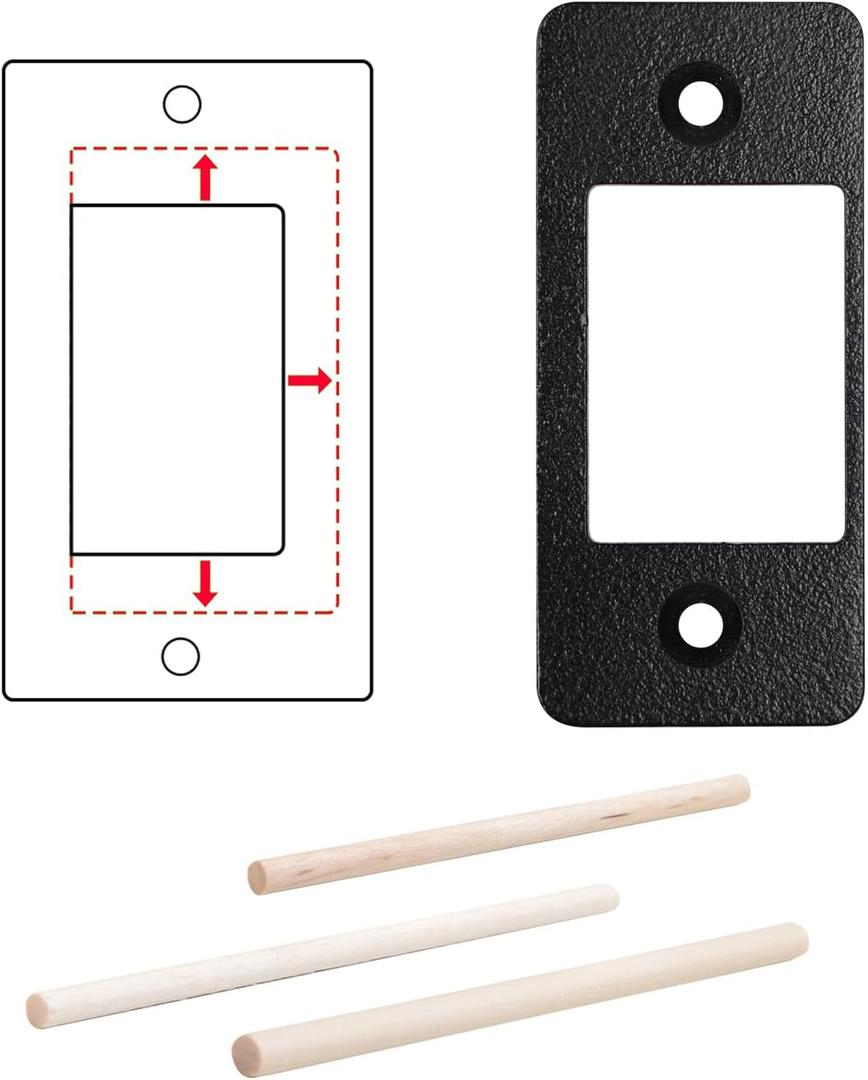 Deadbolt Restorer Strike Plates Narrow Side and Large Hole, Fix Dead Bolt Misalignment/Sticking/Jamming, Ideal for Common/Electronic/Smart Locks(1, Matte Black)