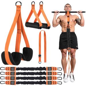 Pull up Assistance Bands, 4 Pull Up Bands 300lbs, Heavy Duty Pull Up Assist Workout Bands for Home Gym Strength Training with Two Footrest, Compatible with Any Pull Up Bars