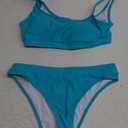 High Waisted Bikini for Women Tummy Control Bottoms Push Up Crop Top Swimsuit 2 Piece High Cut Teens Girls Bathing Suits (Small, Green Sports Bikini)