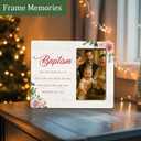 Baptism Gifts Picture Frame for Girls, Christening Gifts, Catholic Baby Gift Wooden Picture Frames (Pink)