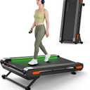 Vitalwalk Walking Pad Treadmill with Incline, 43"x18" Wide Full Deck, Auto Incline, Portable Under Desk Treadmills for Home Office, Vertical Store Space-Saving, Heavy Duty, APP, Green Black