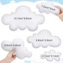 5 x Hahafelt 5 Pack Cloud Decor Artificial 3D Fake Cloud Shape Props for Baby Nursery Room Wall Decorations DIY Decorative Ceiling Hanging Ornament for Baby Shower Decor