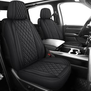 MIROZO Faux Leather Truck Seat Covers, Custom Fit for 2007-2013 and 2019-2023 Chevy Silverado GMC Sierra 1500 & 2500HD 3500HD Crew Cab (Black)