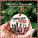 4 x Chess Lover Christmas Ornament  Choose Weapon Decoration, Game Style Ornament for Son, Boys - Xmas Tree Decorations, Kid Room Decor, Ideas Chess Players, Teacher, Coach