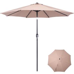 Backyard Expressions 9 ft. Patio Umbrella, Market Table Umbrella w/Tilt and Crank, 8 Ribs