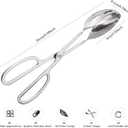 2 Pieces Buffet Salad Tongs for Kitchen Serving and Cooking, Stainless Steel Food Scissor Tongs, Catering Utensil for Bread Cake Bake Steak Barbecue (Silver)