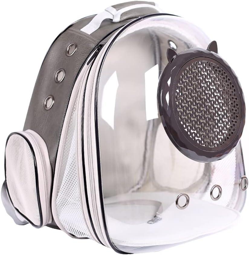 Expandable Cat Carrier Backpack, Backpack for Cats Kitten Small Puppy, Airline Approved Cat Bubble Backpack, Space Capsule Astronaut Carrier (Grey, Front Extension)