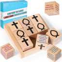 Garybank Bible Conversation Cubes for Christians, W/Xs and Os Games, Biblical Ice Breaker for Sunday School & Pastor, Bible Study Supplies for Couples & Youth Group, Gifts for Catholic