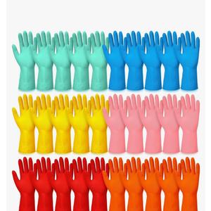 Sawysine 30 Pairs Rubber Gloves for Dishwashing Reusable Household Cleaning Gloves for Kitchen Washing Supplies