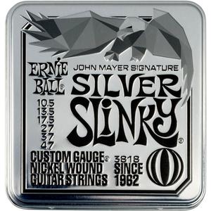Ernie Ball John Mayer Silver Slinky Nickel Wound Electric Guitar Strings 3-Pack Tin - 10.5-47 Gauge