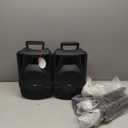 QFX PBX-800TWS 8-Inch TWS Bluetooth Stereo PA System with 2 8" Speakers, 2 Microphones, 2 Stands, and a Remote Control