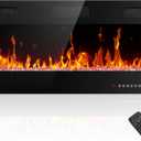 Electactic Electric Fireplace 36 inch, Recessed and Wall Mounted Electric Fireplace with Remote Control, Fireplace Heater, Linear Fireplace with Timer, Adjustable Flame Color, 750w/1500w, Black