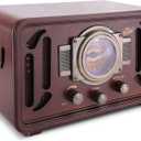 Pyle Retro Wireless Bluetooth Radio Speaker - Classic Vintage Style Audio Sound Receiver System w/Built-in Stereo Speakers, USB, SD Card Slot, AUX, RCA, MP3, AM/FM Tuner PUNP34BT.5