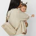 nola Diaper Bag Backpack or Crossbody Baby Bag with Organized Storage (Pearl)
