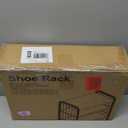 Shoe Rack, 4-Tier Shoe Organizer with Guardrails, Heavy-Duty Metal Mesh Shelves & Rustic Wooden Top for Stylish Closet & Front Door Storage (17.32" X 10.24" X 23.03", Rustic Brown + Black)