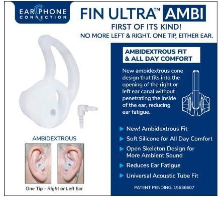 Earphone Connection Fin Ultra Ambi Two Way Radio Clear Medium Earpiece Eartip for Clear Acoustic Audio Tube Elbow