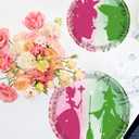 50Pcs Witch Party Supplies Pink and Green Birthday Decorations 9" Witch and Princess Happy Birthday Dinner Plates 7" Witch Dessert Plates for Women Baby Shower Witch Party Decorations