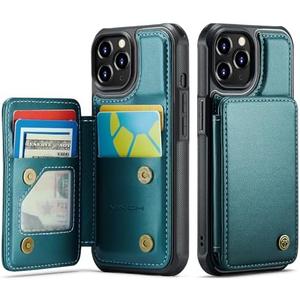 Vinich for iPhone 11 Pro Max Wallet Case with Card Holder, RFID Blocking Credit Slots Kickstand Shockproof Phone Cover for Women Men, Bluish Green