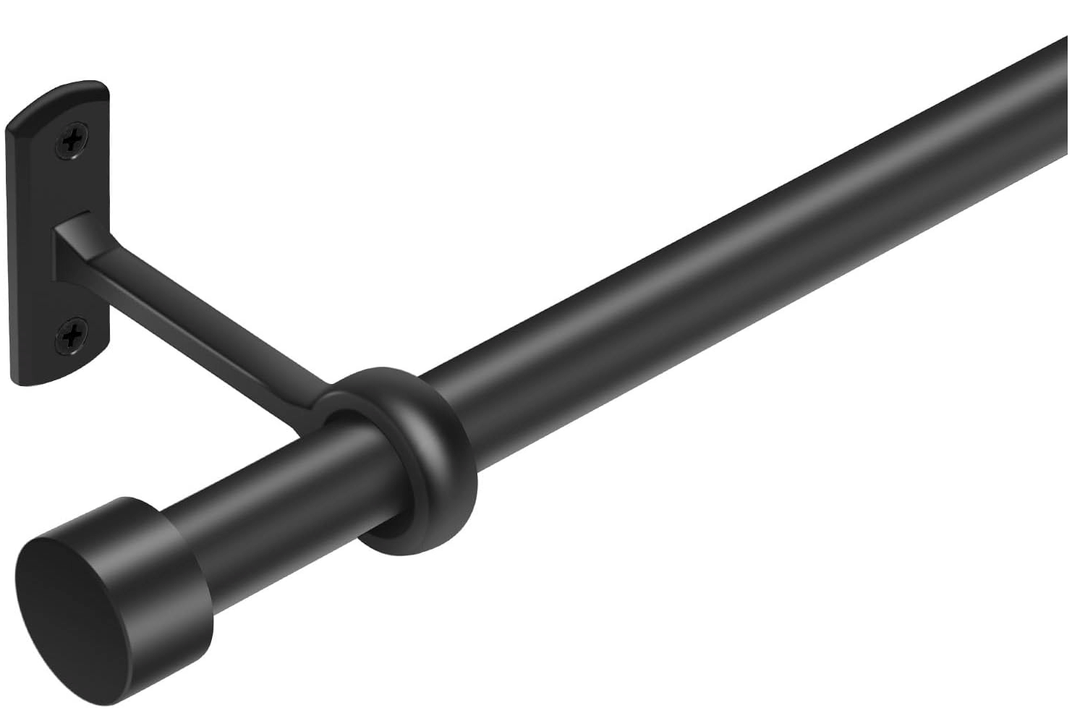  Black Curtain Rods for Windows 32-240 Inches (2.5-20 Ft) Adjustable Heavy Duty Drapery Rod, Extra Long Black Steel Curtain Rods