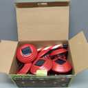 Dynaming 6 Pack Dual Use Solar Christmas Path Lights Outdoor, Hanging Lantern Solar Garden Light with Edison Bulb, Xmas Pathway Markers, Auto On/Off Candy Cane Lights for Patio Yard Walkway Driveway (Red & White)