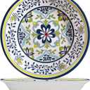 Talavera Melamine Large Serving Bowl, 13.75" x 2.75" Mixing, Pasta Serving Bowls set of 2,100% Melamine Soup Bowl Salad Bowl Fruit Bowls,Lightweight and Unbreakable